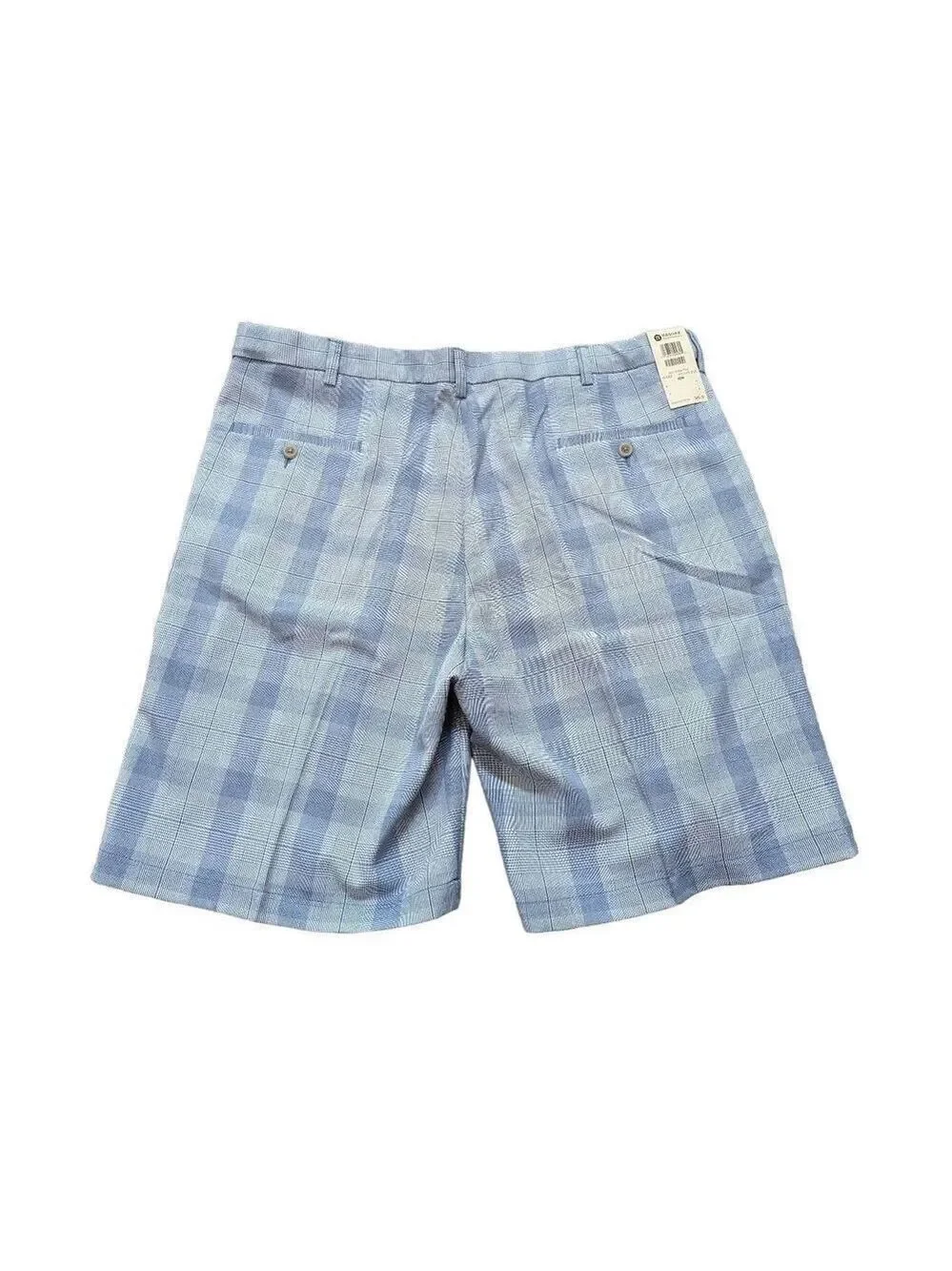Haggar Men's Blue White Classic-Fit Plaid Cool 18 Performance Shorts Size 40 NWT